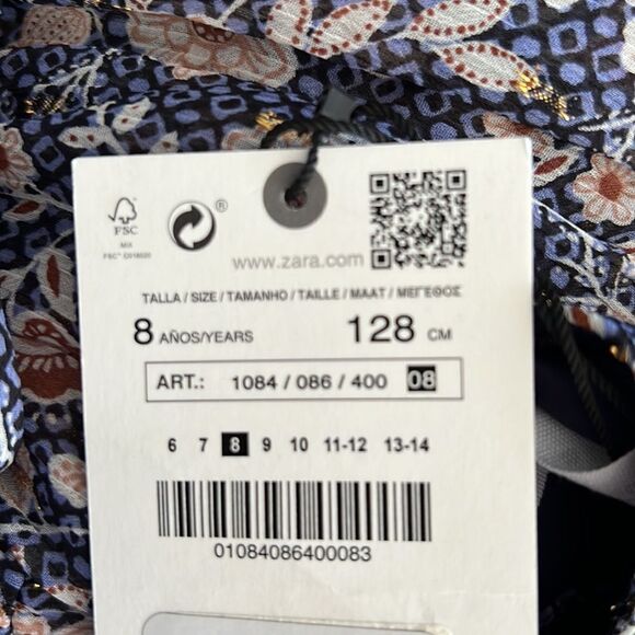 ZARA Kids | Blue | DRESS WITH RUCHING - Picture 8 of 11